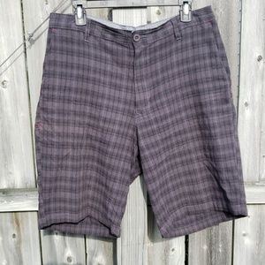 Burnside Plaid Shorts in Gray & Black